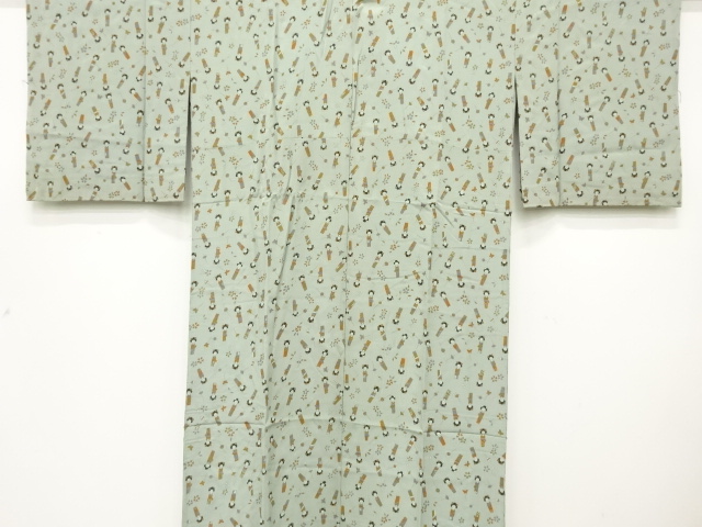 姉さん人形に簪・桜模様　長襦袢